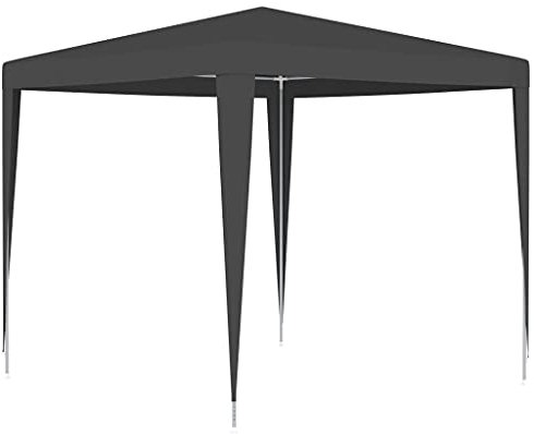 PURADAY Profi-Partyzelt 2,5x2,5 m Anthrazit 90 g/m² Festzelt Camping Tent Gartenzelt Aufenthaltszelt Partyzelt Wasserdicht Stabil für Gartenpartys Und Verschiedene Outdoor-Aktivitäten