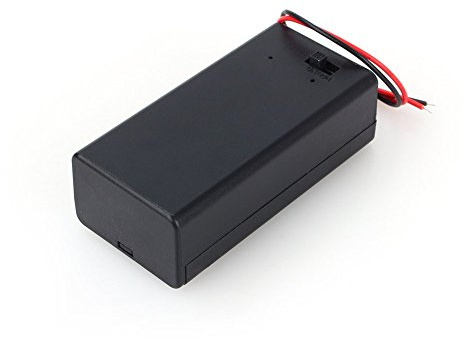 9 V batterihållare med strömbrytare, batterihållare med på/av-brytare och kabel, batterifack, batterihållarlåda med fjäderklämmor och lock