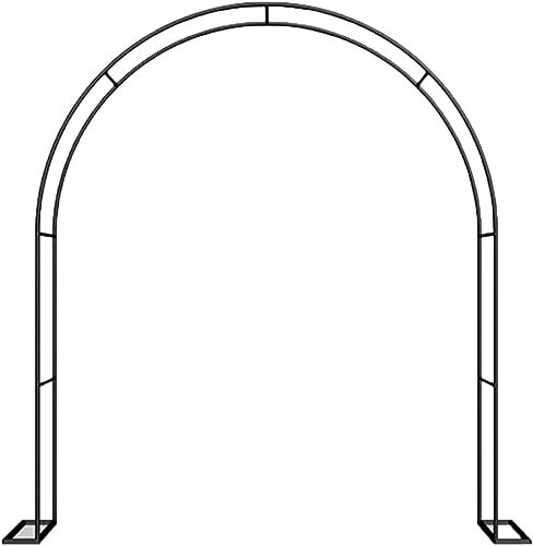 GueTTO Rosenbogen aus Metall Schwarz Verzinkt Hochzeitsbogen Rankhilfe Gartenbogen Rankgitter Rosen Bogen Edelstahl Rankbogen Hochzeit Torbogen,Einfache Montage, mit Sockel,W350*H220cm