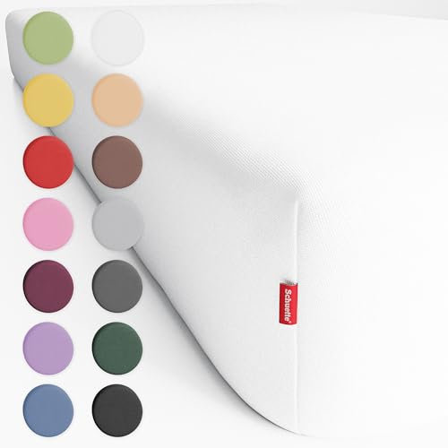Schuette® Spannbettlaken • 200x220 cm • Wow! Kollektion: Fluff White (Weiß) • 100% Superfluff Baumwolle, Blickdicht, Faltenfrei • mit Rundumgummi • Matratzenhöhe bis 25 cm