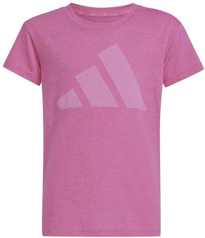 adidas Bambine e Ragazze Essentials Big Logo T-Shirt, Pink Fusion/White, 7-8 Years