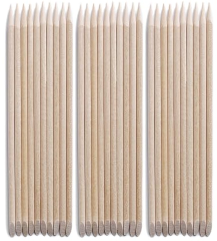 100PCS Orange Sticks for Nails 7 Inch - Wooden Cuticle Pusher & Remover Set - Non-Toxic, Won't Break Easily, Double Sided Cuticle Pusher Remover Nail Art Manicure Pedicure Tool WO-002