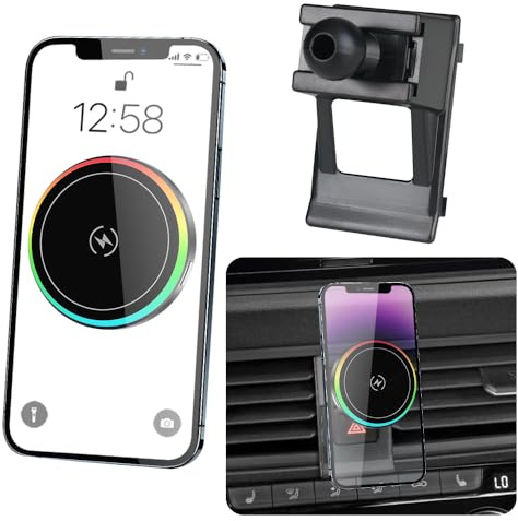 LUNQIN Car Magnetic Phone Mount for Volkswagen Jetta 2019 2020 2021 2022 2023 2024 2025 and VW Jetta GLI 2019-2025 Auto Interior Accessories Cell Phones Best Holder Fast 15W Wireless Charger
