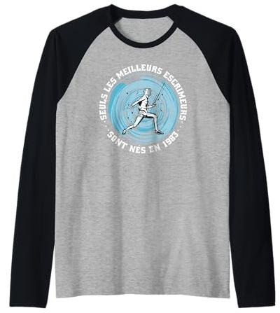 Esgrimista Jugador Cumpleaños Nacido en 1983 Vintage Esgrima Camiseta Manga Raglan