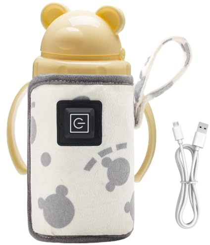 Scclcky Calentador de biberones para leche materna, calentador de biberones de lactancia, calentadores de alimentación recargables, calentamiento rápido, leche USB para leche materna y fórmula
