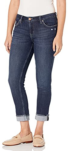Riders by Lee Indigo Women's Fringe Cuff Boyfriend Jean, Dark, 12