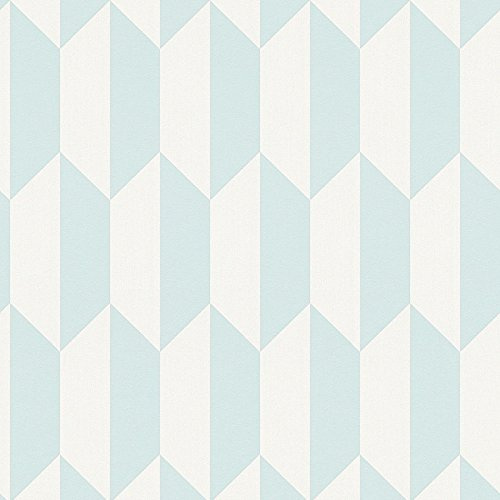 A.S. Création Vliestapete Björn Tapete grafisch geometrisch skandinavischer Stil 10,05 m x 0,53 m blau grau Made in Germany 349004 34900-4