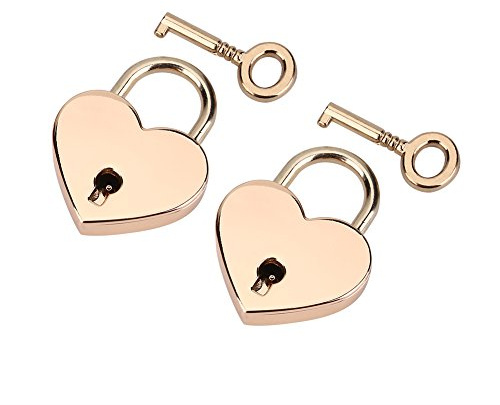 Lucchetto a Forma di Cuore da 2 Set, Piccola Serratura a Cuore in Oro Rosa con Chiave per il Diario, la Borsa Bagaglio, di San