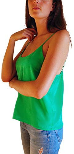 Posh Gear Donna Blusa de Seta Estivoseta, Verde, XS