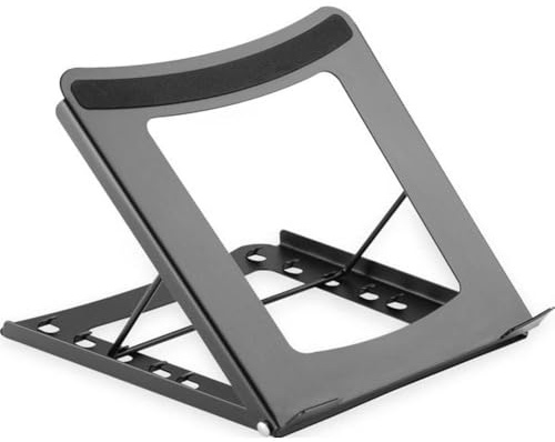 DIGITUS Support pour Ordinateur Portable - Réglable en 5 Positions - pour Ordinateurs Portables de 10 Pouces à 15 Pouces - Acier Robuste - Noir