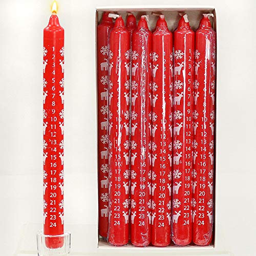 JEKA - Ebersbacher Kerzen Adventskalenderkerze Elch rot 22 x 22 x 25 cm