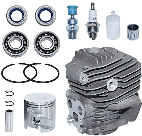 AUMEL 51mm Zylinder Kolben Satz für Husqvarna K760 K750 K770 Trennschleifer | Zylinderkolben Kolbenkit Ersatzteile mit Ring Zündkerze Nadellager Kurbellager Öldichtung Kit 15 in 1 506 38 61-71 581476102