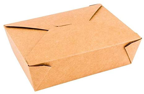 GRADISCO 35 Pezzi – DeliBox Scatole da Asporto. Box Kraft in Cartone con Coperchio Pieghevole con Linguetta per sigillare. Eco Friendly, Ideale per Delivery. 35 Contenitori 2000ml