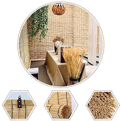 Jolan Natürliche Schilf Vorhang,Bambusrollo,Schutz Der Privatsphäre,Lichtfilterung,Fenster Vorhang Mit Seil,Innen/Außen,Anpassbar.,50x60cm/20x24in