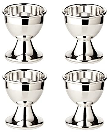 EDZARD 4 portauovo Classo, altezza 5 cm, argento pesante, forma classica, in argento, per uovo da colazione, tavola per Pasqua, decorazione da tavolo