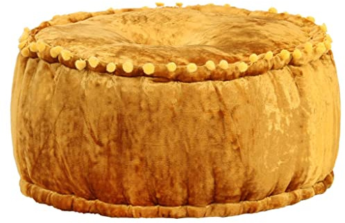 vidaXL Pouf Rund Samt 40x20 cm Senfgelb