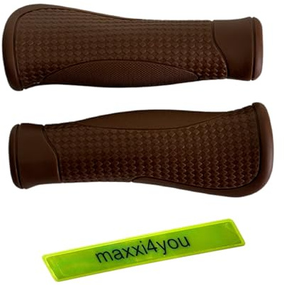 Angebot Set/M-Wave Lenkergriffe Cloud Base 2 TPR rutschfest Dunkelbraun inkl. maxxi4you Reflexband