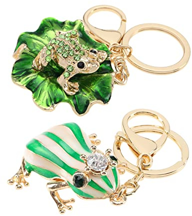 ECSiNG 2pcs Porte-clés Grenouille Verte Porte-clés Creative Drôle Grenouille Porte Clés Animaux Mignons Accessoires Décoratifs pour Femmes Dame Filles