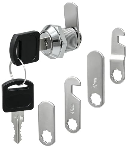 Wkmamo Serrure de boîte aux lettres de sécurité de 16 mm avec 2 clés, serrure de boîte à outils et 5 plaques de verrouillage différentes