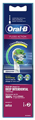 Oral-B FlossAction Zahnbürstenspitzen mit CleanMaximiser-Technologie, 2er Pack