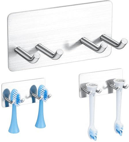 Zahnbürstenhalter Wand, Zahnbürstenhalter Elektrische Zahnbürste, Zahnbürsten Halterung Edelstahl SUS304 Aufsteckbürsten Halter Rasierhalter Badezimmer Zahnbürstenkopf Halter
