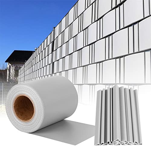 AufuN Lot de 120 bandes brise-vue en PVC avec clips de fixation 450 g/m² - Protection contre le vent - Clôture double fil (260 m x 19 cm, gris clair)
