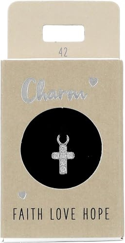 Depesche 11834-042 Croce con Charm, Ciondolo Argentato per collane, bracciali e Orecchini, Ideale Come Piccolo Regalo
