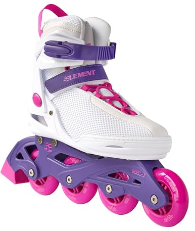 5th Element Lynx Inline Skates Women with Adjustable Strap, 80mm Wheels Soft Boot Fit for Comfort | Roller Derby Long Distance Skating for Recreational Fitness & Street Hockey (7.0-Retro White)