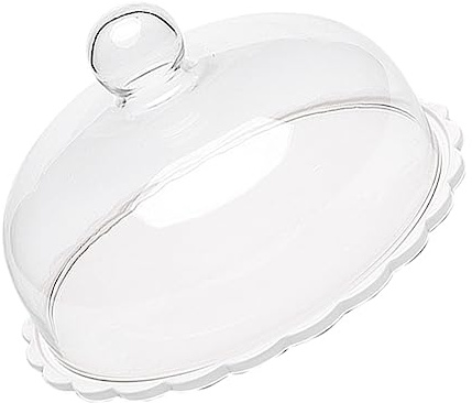 PACKOVE Cloche à Gâteau Verre Transparente Cloche Alimentaire pour Protection De Dessert Plateau Verre