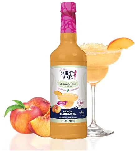 Jordan's Skinny Sirop sans sucre, mélange de margarita de pêche naturellement sucrée, arôme faible en calories, shake protéiné, cocktail et plus encore, sans gluten, respectueux de la céto