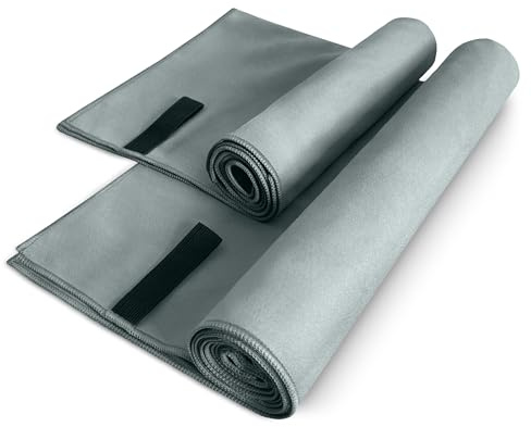 my STITCHERY Toalla de microfibra Öko-Tex®, de secado rápido, ideal para fitness, deporte y viajes, 50 x 100 cm, color gris