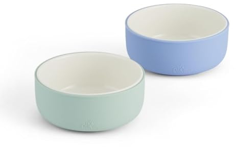 Elk and Friends Cuencos De Porcelana Para Niños Con Funda De Silicona Para Bebés Y Niños Pequeños. Apto Para Microondas Y Lavavajillas. Platos Y Vajilla Para Cereales, Sopas Y Aperitivos.