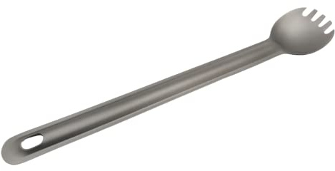 RISON-Titanium 2 in 1 Titan Camping Besteck,Lange Löffel und Spork Outdoor Göffel Spork, Ultraleichtes Kaffeelöffel Dessertlöffel Gabel Reisebesteck Outdoorbesteck