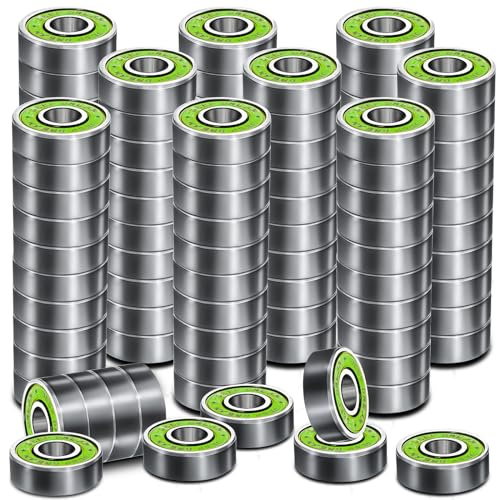 Premium 100Pcs 608rs Bearings Skateboard Bearings Chrome Steel Ball Bearing Longboard Bearings for Quad Skate Double Rubber Sealed