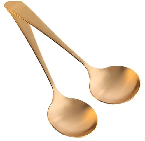 Cabilock Spoons 2 Stück Handgefertigte Löffel Aus Reinem Kupfer Dessertlöffel Küchenbedarf Löffel Zum Kochen Multifunktionaler Löffel Einfache Löffel Suppenkupfer Tafellöffel Haushalts Spoon