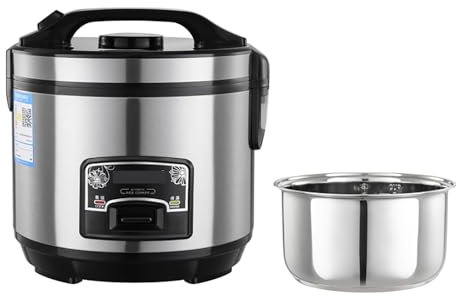 Ollas arroceras y vaporeras (2-6 l) Tazón de arroz de acero inoxidable 201 extraíble/Indicadores automáticos de calentamiento y cocción, 220-240V US/EU(3L)