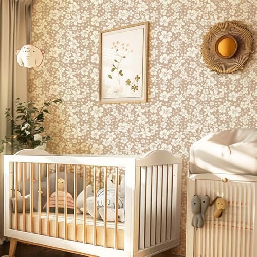 Selbstklebende Tapete Gelbe Blume Braun Strukturtapete Wandtattoo Schlafzimmer Tapete Selbstklebend Vliestapete Wallpaper for Living Room Tapeten Leicht zu Entfernen Wandschutzfolie 38.6x100.6cm