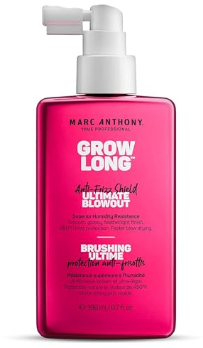 Marc Anthony Spray anti-frisottis Ultimate Blowout pour cheveux longs doux et brillants à haute humidité, protection contre la chaleur, 170 g