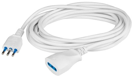 Prolunga Elettrica 10 Metri con Presa Bipasso 10/16A, 1500W, 150V, Bianca