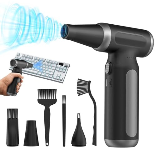 Elektrische Staubgebläse Druckluftspray für PC Reinigungsset, 200000 U/min Compressed Air, 3-Gang einstellbare Air Duster Luftdruckspray, Tastatur Reinigung für PC, Elektronik, Sofa, Auto