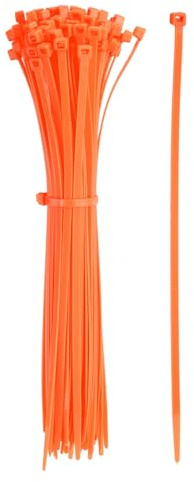 YELARXI Zip Ties Plastic Cable Ties, Self-Locking Wire Zip Tie 10 Inch Fit for Home Garden Office Workshop Travel - (100 Pack, Orange)