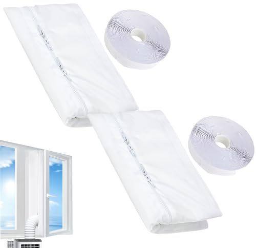 300cm Kit Calfeutrage Climatiseur - 2 Pack Joint de Fenêtre pour Climatisation Mobiles, Sèche-Linge | Une Performance de Refroidissement Optimale, Consommation Energie Réduite | Installation Facile