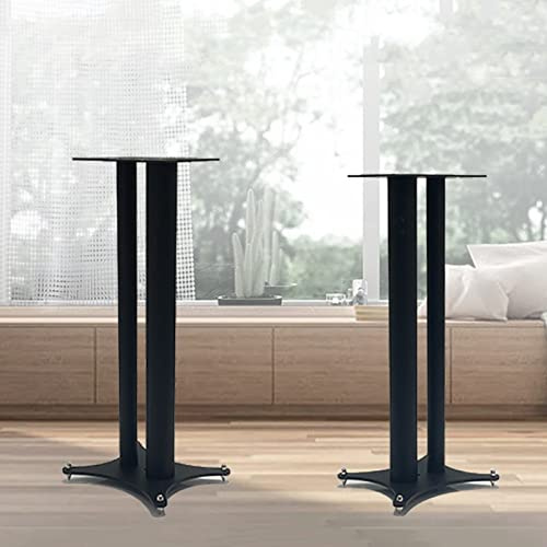 Supporti per altoparlanti in acciaio per librerie e altoparlanti satellitari, supporta fino a 59,9 kg, migliora la qualità del suono, altezza 55 cm, design elegante per home theater
