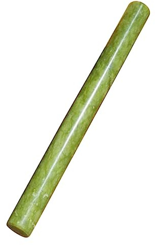 Holibanna Nudelholz Marmor zum Backen aus Langlebigem Marmor mit Grünem Griff zum Rollen von Fondant und Teig im Langen Stil für Kekse und Pizza Zufällige Farbe