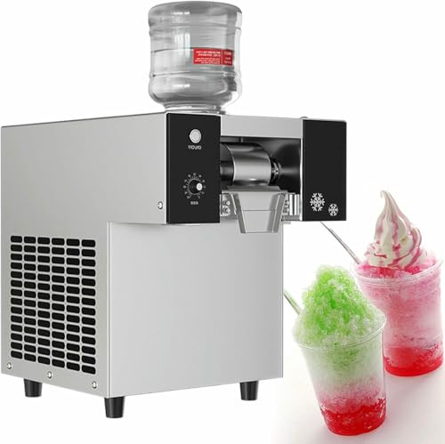 Commercial Snowflake Ice Maker Machine, Stainless Steel Electric Ice Shaver for Bakery and Cafe, Perfect for Snow Cones