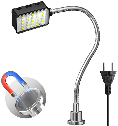 Lampe de Travail Magnétique 10W,6000 K Lampe de Travail LED avec Col de Cygne Flexible et Base Magnétique,Magnétique COB LED Lampe pour Établi,Machine à Coudre,Grill,Atelier,Éclairage Industriel