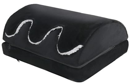 Multifunktionale Ruhebank für den Haushalt unter dem Schreibtisch bei der Arbeit, hält sich unter dem Schreibtisch warm, mit doppellagigem, höhenverstellbarem Fußwärmer, ergonomischer (Black, A)