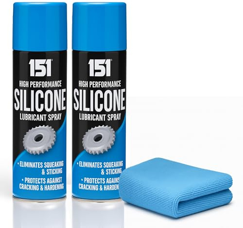 Lubricant Spray 2 x 300ml with Blue Microfibre Cloth – Penetrating Oil, Rust Remover, Squeaky Door Fix, Metal Lubrication for Automotive, Bike Chain, Garage Tools, Hinges & Locks