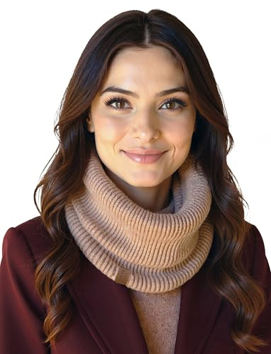 VIVISENCE Damen Schlauchschal Merino Klassisches Design Sanft Zur Haut