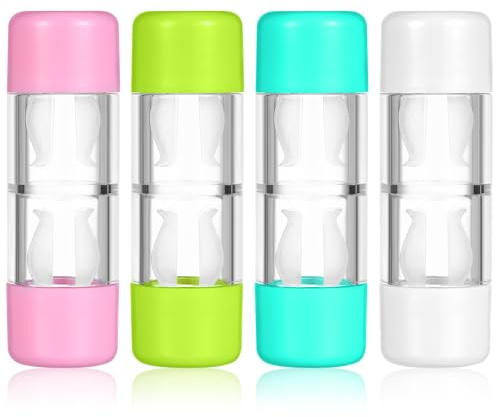 Homoyoyo Kontaktlinsenbehälter und Outdoor Aktivitäten für Reisen für Harte Linsen und Leicht aus Kunststoff 4 Stück-Pack Schützend